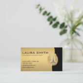 ジャスティスはかりで測金ゴールド 名刺 (スタンド正面)