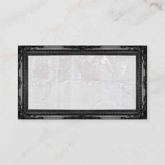 ジャスティスはかりで測 | アンティーク枠 | 大理石 名刺 (裏面)