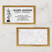 ジャスティスはかりで測 | マーブル金ゴールド大理石 名刺 (正面/裏面)
