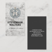 ジャスティスはかりで測 | 大理石背景 予約カード (正面/裏面)