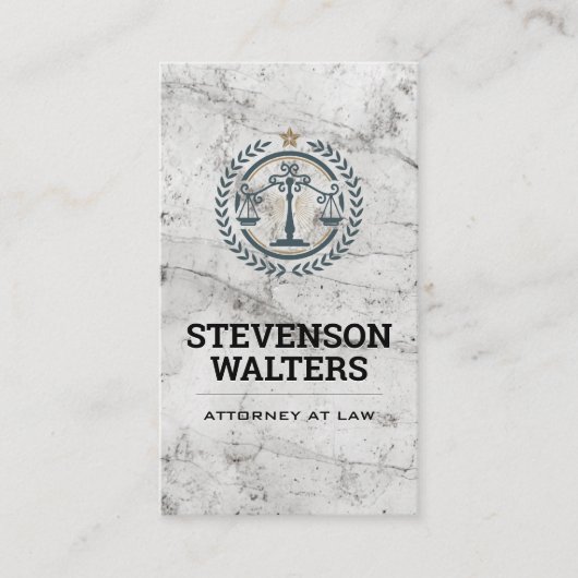 ジャスティスはかりで測 | 大理石背景 予約カード (正面)