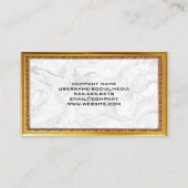 ジャスティスはかりで測 | 大理石金ゴールド縁どアンティーク枠 名刺 (裏面)
