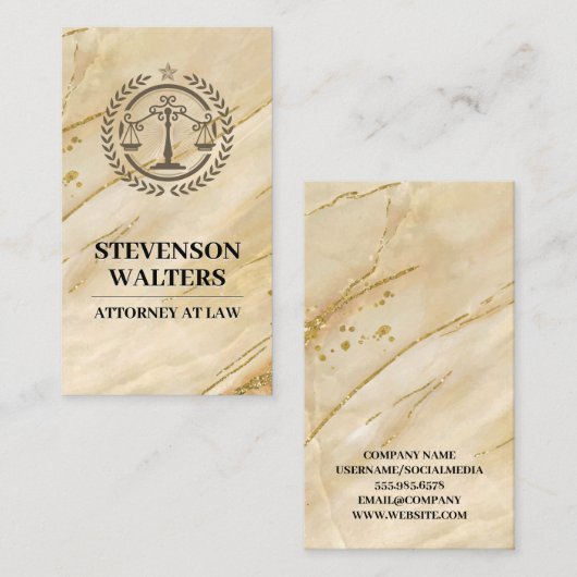 ジャスティスはかりで測 |大理石金ゴールド 予約カード (正面/裏面)