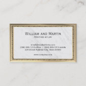 ジャスティスはかりで測 |大理石 |金ゴールドクラシックフレーム 名刺 (裏面)