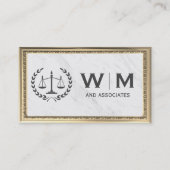 ジャスティスはかりで測 |大理石 |金ゴールドクラシックフレーム 名刺 (正面)