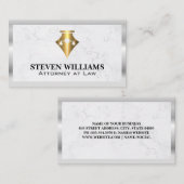 ジャスティスはかりで測 |大理石 |金ゴールドペンのロゴ 名刺 (正面/裏面)