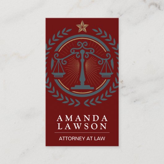 ジャスティスはかりで測 | 弁護士法のロゴ 名刺 (正面)