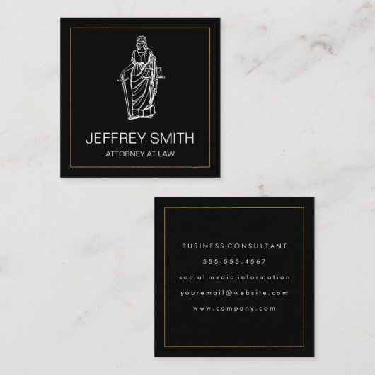 ジャスティスはかりで測 |弁護士 |法律事務所名刺 スクエア名刺 (正面/裏面)