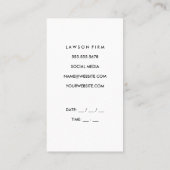 ジャスティスはかりで測 |弁護士 |白大理石 予約カード (裏面)