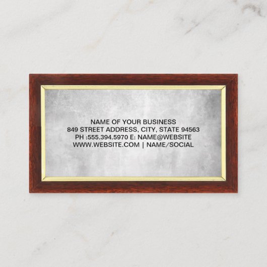 ジャスティスはかりで測 | 法律に刻印されたプラークのロゴ 名刺 (裏面)