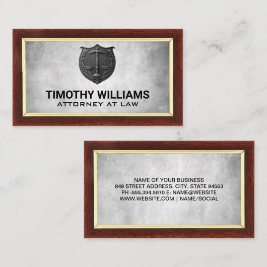 ジャスティスはかりで測 | 法律に刻印されたプラークのロゴ 名刺 (正面/裏面)