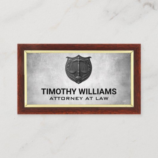 ジャスティスはかりで測 | 法律に刻印されたプラークのロゴ 名刺 (正面)