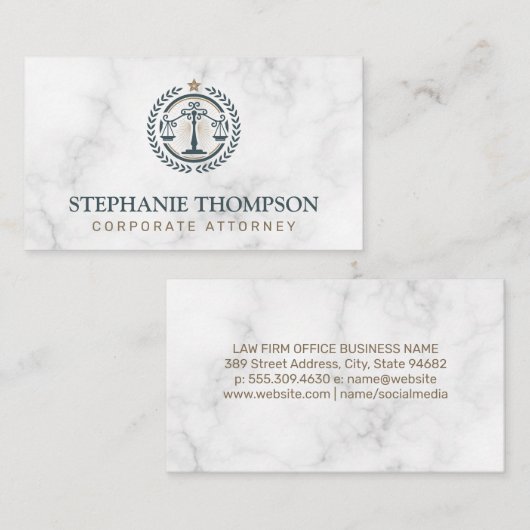 ジャスティスはかりで測 |法律事務所企業の 予約カード (正面/裏面)