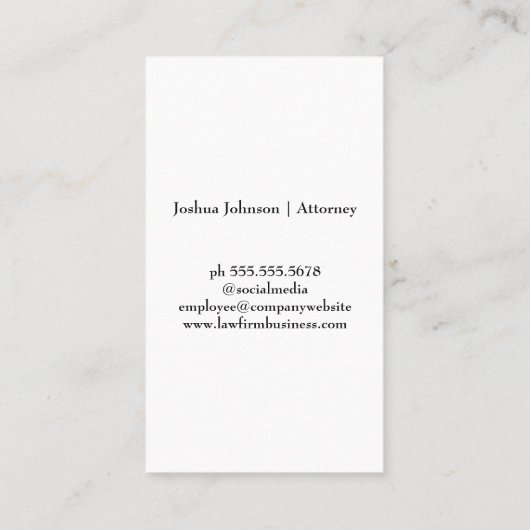 ジャスティスはかりで測 | 法律 予約カード (裏面)