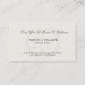 ジャスティスウォーターマークのライトクリームスケール 名刺 (正面)