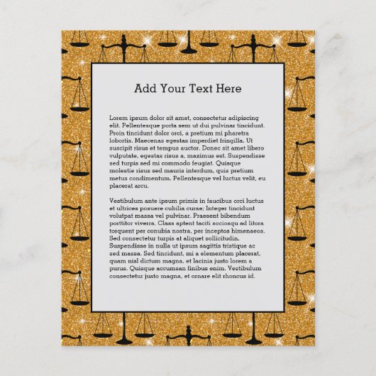 ジャスティスシンボルバランスはかりで測ゴールデングリッター チラシ (正面)