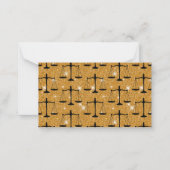 ジャスティスシンボルバランスゴールデンはかりで測グリッター ノートカード (正面)