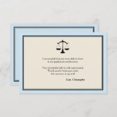 ジャスティススケール卒業ブルーありがとうご注意 サンキューカード (正面/裏面)