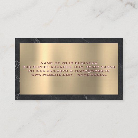ジャスティススケール | 金ゴールドと大理石 名刺 (裏面)
