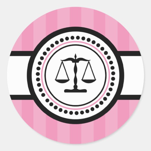 ジャスティスストライプの目盛ラベル（ピンク） ラウンドシール (正面)