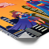 ジャスティススーパーヒーローカスタムUSAカラフル飛んでいる ポスター (角)