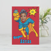 ジャスティススーパーヒーロー写真テンプレート🦸誕生日招待状 招待状 (スタンド正面)