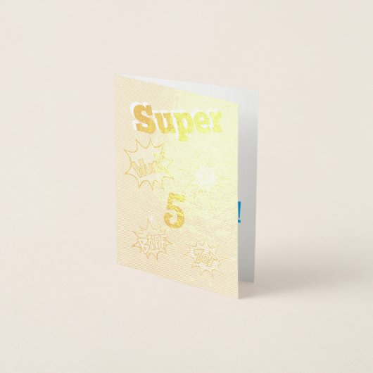 ジャスティススーパーヒーロー写真テンプレート誕生日2招待状 箔カード (正面)