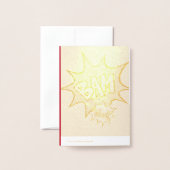 ジャスティススーパーヒーロー写真テンプレート誕生日2招待状 箔カード (裏面封筒付き)