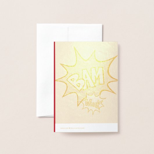 ジャスティススーパーヒーロー写真テンプレート誕生日2招待状 箔カード (裏面封筒付き)