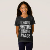 ジャスティスノーピースブラックプライド歴史抗議 Tシャツ (正面フル)