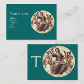 ジャスティスモノグラム、ブルーグリーン 名刺 (正面/裏面)