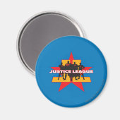 ジャスティスリーグのシルエットとスターの背景 マグネット (正面/裏面)