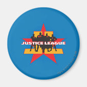 ジャスティスリーグのシルエットとスターの背景 マグネット (正面)