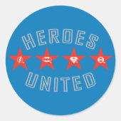 ジャスティスリーグのヒーローのアンタイドロゴ ラウンドシール (正面)