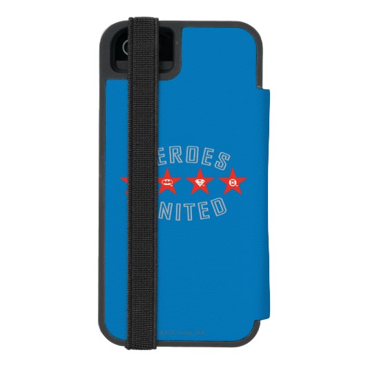 ジャスティスリーグのヒーローのアンタイドロゴ INCIPIO iPhoneウォレットケース (フォリオ裏面)