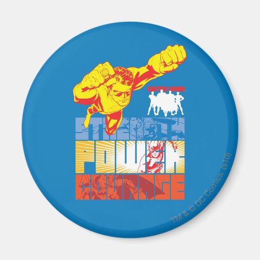 ジャスティスリーグの強さ。パワー。勇気。キャラクター マグネット (正面)