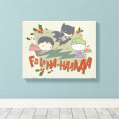 ジャスティスリーグチビ(小さくかわいく書いた感じ)ホリデークッキーチェイス キャンバスプリント (インサイチュ (ウッドフロア))