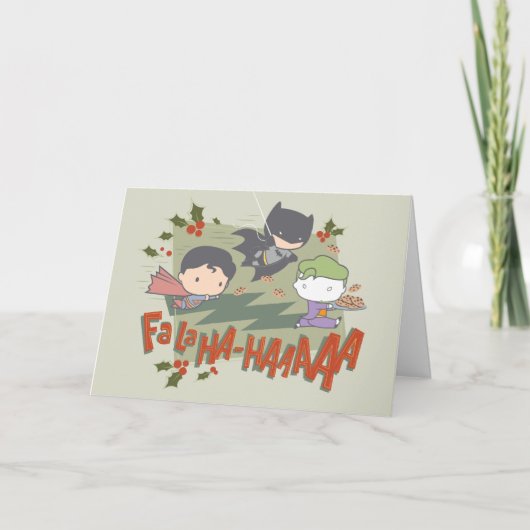 ジャスティスリーグチビ(小さくかわいく書いた感じ)ホリデークッキーチェイス シーズンカード (正面)