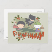 ジャスティスリーグチビ(小さくかわいく書いた感じ)ホリデークッキーチェイス シーズンポストカード (正面/裏面)