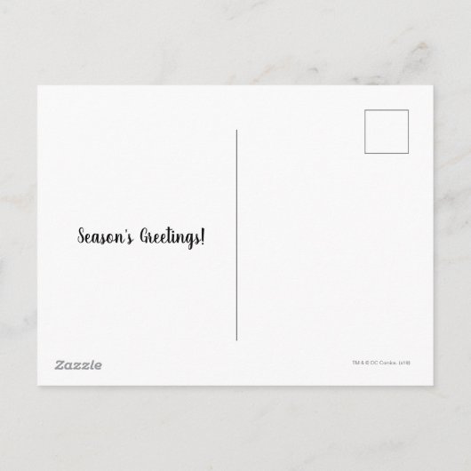 ジャスティスリーグチビ(小さくかわいく書いた感じ)ホリデークッキーチェイス シーズンポストカード (裏面)