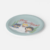 ジャスティスリーグチビ（小さくかわいく書いた感じ）雪合戦 ペーパープレート (アングル)