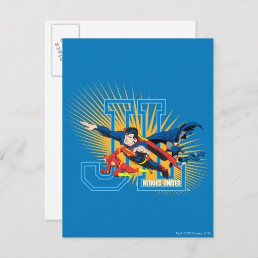 ジャスティスリーグヒーロー統一された ポストカード (正面/裏面)