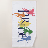 ジャスティスリーグプライドキャラクターシルエット ビーチタオル (正面)