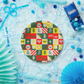 ジャスティスリーグホリデーグリッドパターン ペーパープレート (パーティー)