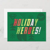 ジャスティスリーグホリデーヒーローズグラフィック シーズンポストカード (正面/裏面)