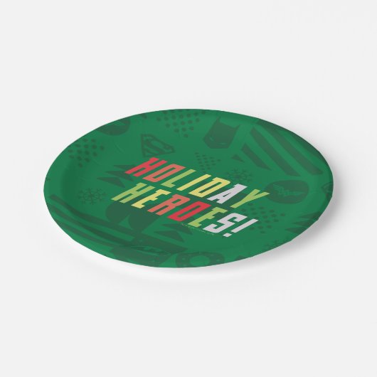 ジャスティスリーグホリデーヒーローズグラフィック ペーパープレート (アングル)