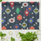 ジャスティスリーグホリデーボーブルパターン キッチンタオル (折り畳み)