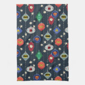 ジャスティスリーグホリデーボーブルパターン キッチンタオル (縦)