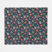 ジャスティスリーグホリデーボーブルパターン フリースブランケット (正面(横))