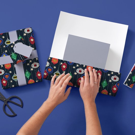 ジャスティスリーグホリデーボーブルパターン ラッピングペーパーシート